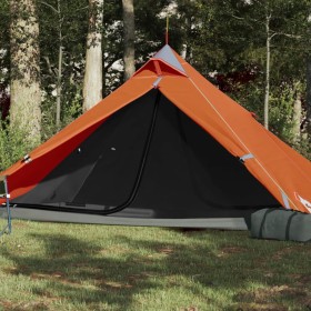 Tienda de campaña tipi para 1 persona impermeable gris naranja