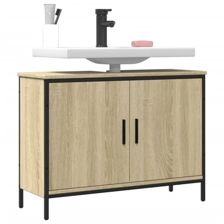 Bathroom vanity cabinet in Sonoma oak engineered wood, 80x30x60 cm. by , Dressing tables - Ref: Foro24-842452, Price: 58,13 €...