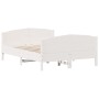 Bed frame with white pine wood headboard 120x190 cm by , Beds and slatted bases - Ref: Foro24-3216186, Price: 208,16 €, Disco...