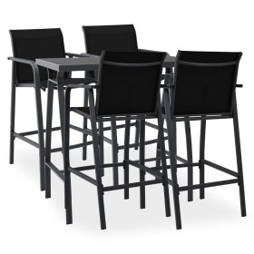 Conjunto de bar para jardín 5 piezas negro de , Conjuntos de jardín - Ref: Foro24-3073576, Precio: 453,56 €, Descuento: %