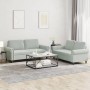 Sofa set with cushions 2 pieces light gray velvet by , Sofas - Ref: Foro24-3202210, Price: 489,89 €, Discount: %