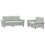Sofa set with cushions 2 pieces light gray velvet by , Sofas - Ref: Foro24-3202210, Price: 489,89 €, Discount: %