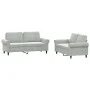 Sofagarnitur mit Kissen, 2-teilig, hellgrauer Samt von , Sofas - Ref: Foro24-3202210, Preis: 465,34 €, Rabatt: %