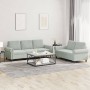 Juego de sofás con cojines 2 piezas terciopelo gris claro de , Sofás - Ref: Foro24-3202250, Precio: 555,31 €, Descuento: %