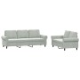 Juego de sofás con cojines 2 piezas terciopelo gris claro de , Sofás - Ref: Foro24-3202250, Precio: 555,31 €, Descuento: %