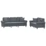 Zweiteilige Sofagarnitur aus dunkelgrauem Samt mit Kissen von , Sofas - Ref: Foro24-3202271, Preis: 563,33 €, Rabatt: %