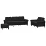 3-piece black velvet sofa set with cushions by , Sofas - Ref: Foro24-3202265, Price: 615,07 €, Discount: %