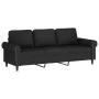 3-piece black velvet sofa set with cushions by , Sofas - Ref: Foro24-3202265, Price: 615,07 €, Discount: %