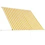 Retractable awning 200x150 cm yellow and white by , Awnings - Ref: Foro24-143753, Price: 45,53 €, Discount: %