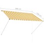 Einziehbare Markise 200x150 cm gelb und weiß von , Markisen - Ref: Foro24-143753, Preis: 46,40 €, Rabatt: %