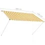 Retractable awning 200x150 cm yellow and white by , Awnings - Ref: Foro24-143753, Price: 45,53 €, Discount: %