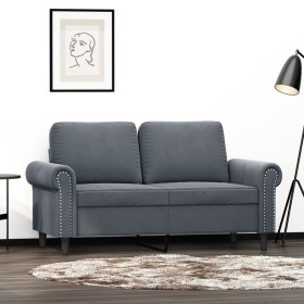 Dunkelgraues 2-Sitzer-Sofa aus Samt, 120 cm von , Sofas - Ref: Foro24-359520, Preis: 271,79 €, Rabatt: %