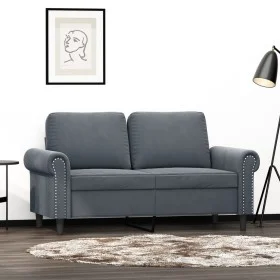 Dunkelgraues 2-Sitzer-Sofa aus Samt, 120 cm von , Sofas - Ref: Foro24-359520, Preis: 266,71 €, Rabatt: %