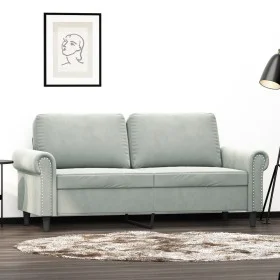 2-seater light gray velvet sofa 140 cm by , Sofas - Ref: Foro24-359529, Price: 190,97 €, Discount: %