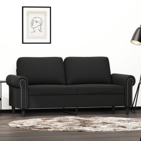 2-Sitzer-Sofa aus schwarzem Samt, 140 cm von , Sofas - Ref: Foro24-359534, Preis: 227,42 €, Rabatt: %