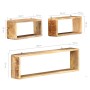 3-teiliges Würfel-Wandregal-Set aus massivem Mangoholz von , Regale und Regale - Ref: Foro24-285844, Preis: 103,70 €, Rabatt: %