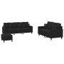 3-piece black velvet sofa set with cushions by , Sofas - Ref: Foro24-3201735, Price: 496,58 €, Discount: %