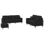 3-piece black velvet sofa set with cushions by , Sofas - Ref: Foro24-3201735, Price: 515,71 €, Discount: %