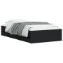 Black engineered wood bed with drawers 90x190 cm by , Beds and slatted bases - Ref: Foro24-3207323, Price: 131,65 €, Discount: %