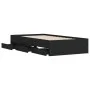 Black engineered wood bed with drawers 90x190 cm by , Beds and slatted bases - Ref: Foro24-3207323, Price: 131,65 €, Discount: %