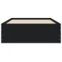 Black engineered wood bed with drawers 90x190 cm by , Beds and slatted bases - Ref: Foro24-3207323, Price: 131,65 €, Discount: %