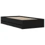 Black engineered wood bed with drawers 90x190 cm by , Beds and slatted bases - Ref: Foro24-3207323, Price: 131,65 €, Discount: %