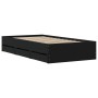 Cama con cajones madera de ingeniería negro 90x190 cm de , Camas y somieres - Ref: Foro24-3207323, Precio: 133,25 €, Descuent...