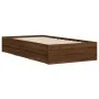 Oak brown engineered wood bed with drawers 90x190 cm by , Beds and slatted bases - Ref: Foro24-3207328, Price: 131,30 €, Disc...