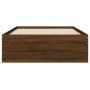 Cama con cajones madera de ingeniería marrón roble 90x190 cm de , Camas y somieres - Ref: Foro24-3207328, Precio: 136,63 €, D...