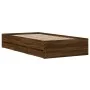 Oak brown engineered wood bed with drawers 90x190 cm by , Beds and slatted bases - Ref: Foro24-3207328, Price: 131,30 €, Disc...