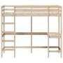 Hochbett mit Schreibtisch aus massivem Kiefernholz 90x190 cm von , Betten und Lattenroste - Ref: Foro24-842858, Preis: 233,77...