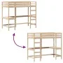 Hochbett mit Schreibtisch aus massivem Kiefernholz 90x190 cm von , Betten und Lattenroste - Ref: Foro24-842858, Preis: 233,77...