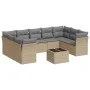 Garden sofa set with beige cushions 10 pieces synthetic rattan by , Garden sets - Ref: Foro24-3249978, Price: 622,93 €, Disco...