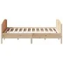 Bed frame with solid pine wood headboard 180x200 cm by , Beds and slatted bases - Ref: Foro24-3216164, Price: 210,38 €, Disco...