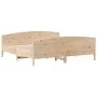 Bed frame with solid pine wood headboard 180x200 cm by , Beds and slatted bases - Ref: Foro24-3216164, Price: 210,38 €, Disco...