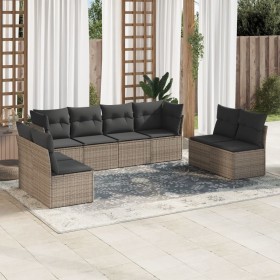 8-piece garden sofa set and gray synthetic rattan cushions by , Garden sets - Ref: Foro24-3249289, Price: 445,66 €, Discount: %