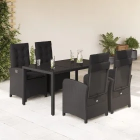 5-teiliges Gartenmöbel-Set mit schwarzen synthetischen Rattankissen von , Gartensets - Ref: Foro24-3212206, Preis: 645,04 €, ...