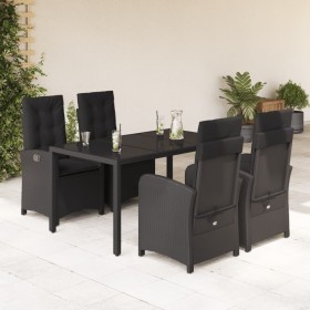 5-teiliges Gartenmöbel-Set mit schwarzen synthetischen Rattankissen von , Gartensets - Ref: Foro24-3212206, Preis: 583,06 €, ...