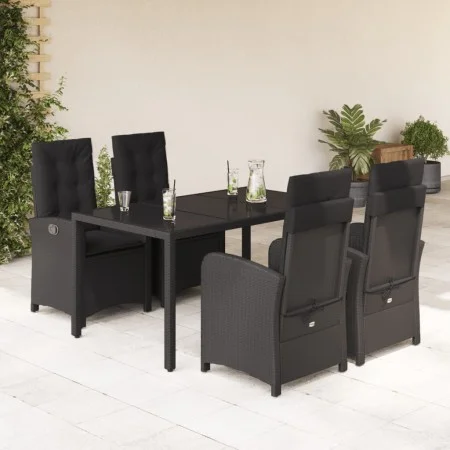 5-teiliges Gartenmöbel-Set mit schwarzen synthetischen Rattankissen von , Gartensets - Ref: Foro24-3212206, Preis: 645,04 €, ...