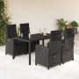 5-teiliges Gartenmöbel-Set mit schwarzen synthetischen Rattankissen von , Gartensets - Ref: Foro24-3212206, Preis: 583,06 €, ...