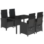 5-piece garden furniture set with black synthetic rattan cushions by , Garden sets - Ref: Foro24-3212206, Price: 583,06 €, Di...