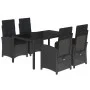 5-teiliges Gartenmöbel-Set mit schwarzen synthetischen Rattankissen von , Gartensets - Ref: Foro24-3212206, Preis: 645,04 €, ...