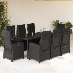 9-piece garden dining set and black synthetic rattan cushions by , Garden sets - Ref: Foro24-3212210, Price: 1,00 €, Discount: %