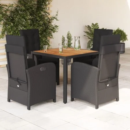 5-teiliges Gartenmöbel-Set mit schwarzen synthetischen Rattankissen von , Gartensets - Ref: Foro24-3212231, Preis: 617,37 €, ...