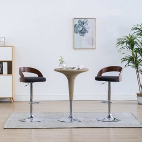 Küchenhocker, 2 Stück, dunkelgraues Gewebe und gebogene Holzbeine. von vidaXL, Küchenhocker - Ref: Foro24-283146, Preis: 220,...