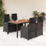 5-teiliges Gartenmöbel-Set mit schwarzen synthetischen Rattankissen von , Gartensets - Ref: Foro24-3212233, Preis: 585,34 €, ...