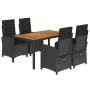 Set de muebles jardín 5 pzas con cojines ratán sintético negro de , Conjuntos de jardín - Ref: Foro24-3212233, Precio: 659,87...