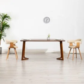 Dining chairs 2 units synthetic leather and curved cream wood by vidaXL, dining chairs - Ref: Foro24-283140, Price: 293,90 €,...