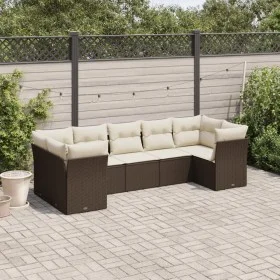 7-teiliges Gartensofa-Set mit braunen PE-Rattan-Kissen von , Gartensets - Ref: Foro24-3218123, Preis: 494,03 €, Rabatt: %