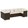 7-piece garden sofa set with brown PE rattan cushions by , Garden sets - Ref: Foro24-3218123, Price: 494,03 €, Discount: %